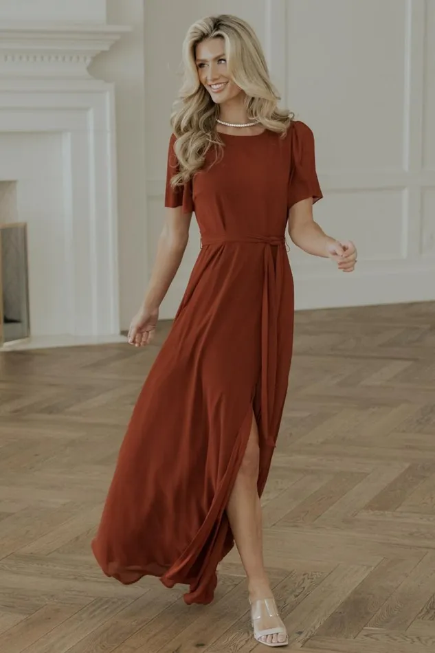 Women Naomi Short Sleeve Maxi Dress Cinnamon Baltic Born Maxi Dresses