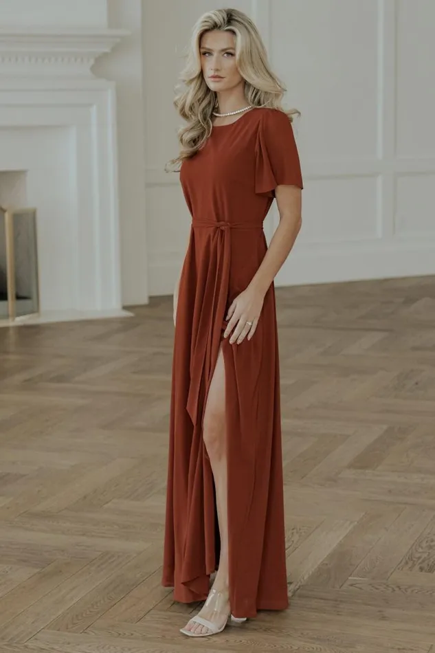 Women Naomi Short Sleeve Maxi Dress Cinnamon Baltic Born Maxi Dresses
