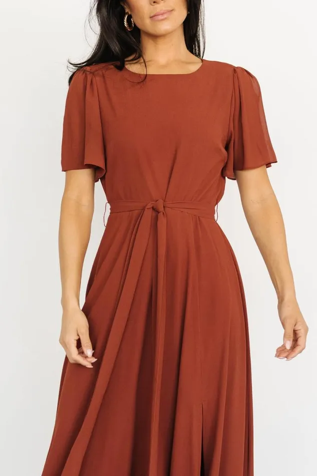 Women Naomi Short Sleeve Maxi Dress Cinnamon Baltic Born Maxi Dresses