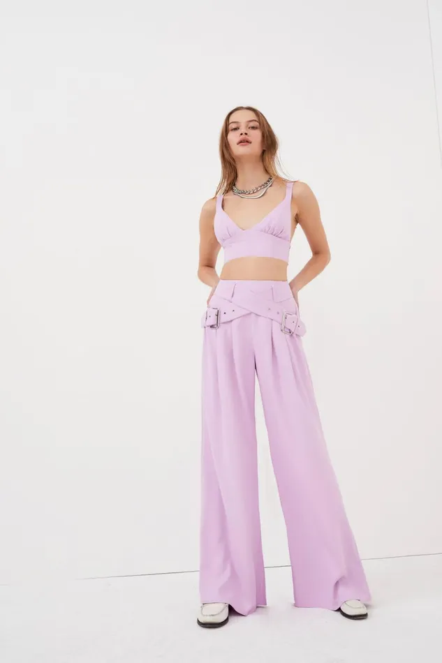 Women Natasha Crop Top Purple For Love and Lemons Tops