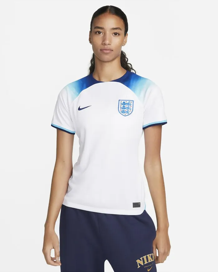 Women Nike All Clothing England 202223 Stadium Home Whiteblue Furyblue Void