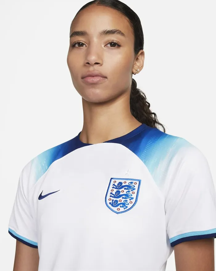 Women Nike All Clothing England 202223 Stadium Home Whiteblue Furyblue Void