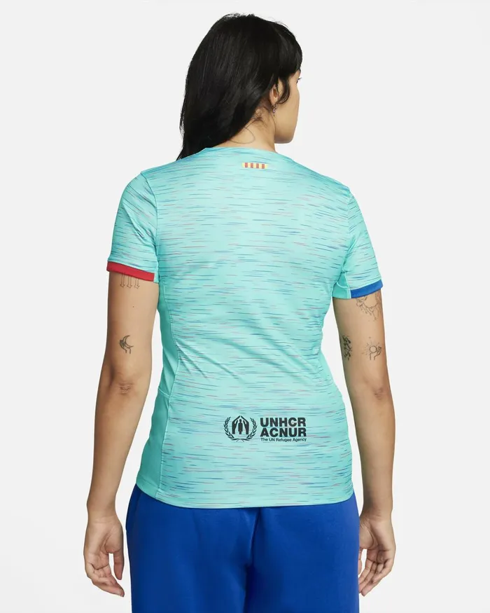 Women Nike All Clothing FC Barcelona 202324 Stadium Third Light Aquaroyal Blueuniversity Redblack
