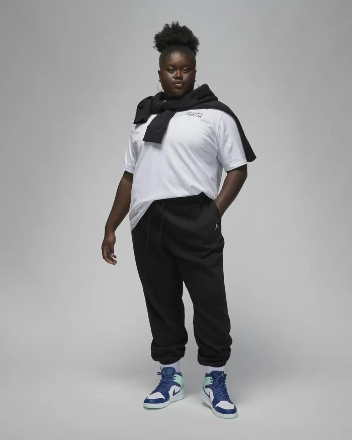 Women Nike All Clothing Jordan Brooklyn Fleece Blackwhite
