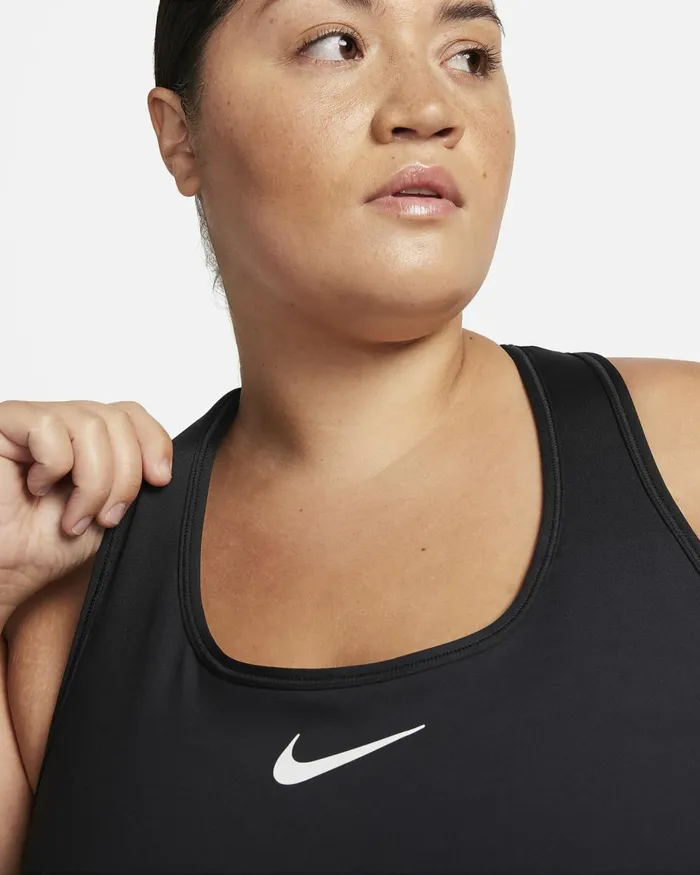 Women Nike All Clothing Swoosh High Support Blackiron Greywhite