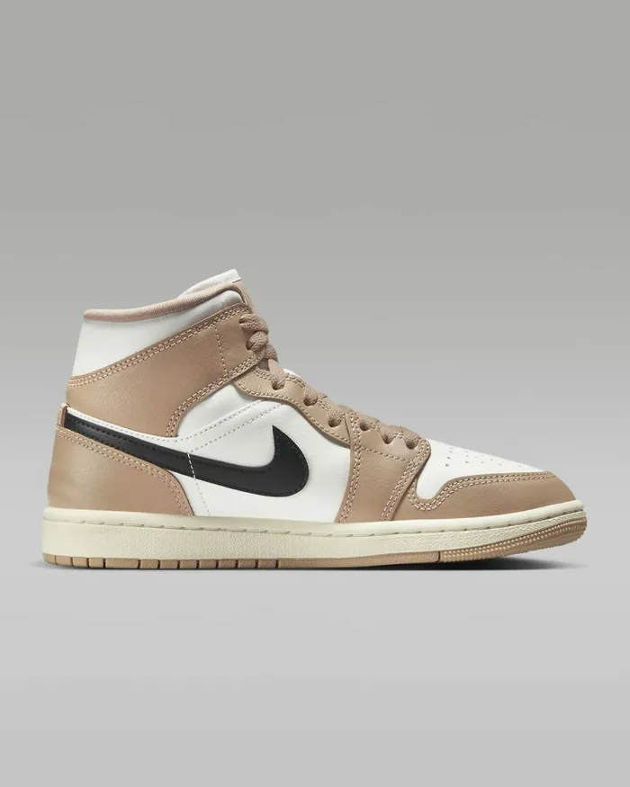 Women Nike All Shoes Air Jordan 1 Mid Saildesertblack