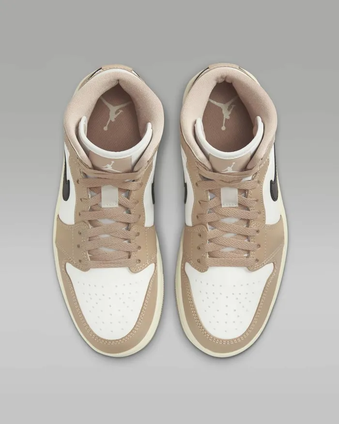 Women Nike All Shoes Air Jordan 1 Mid Saildesertblack