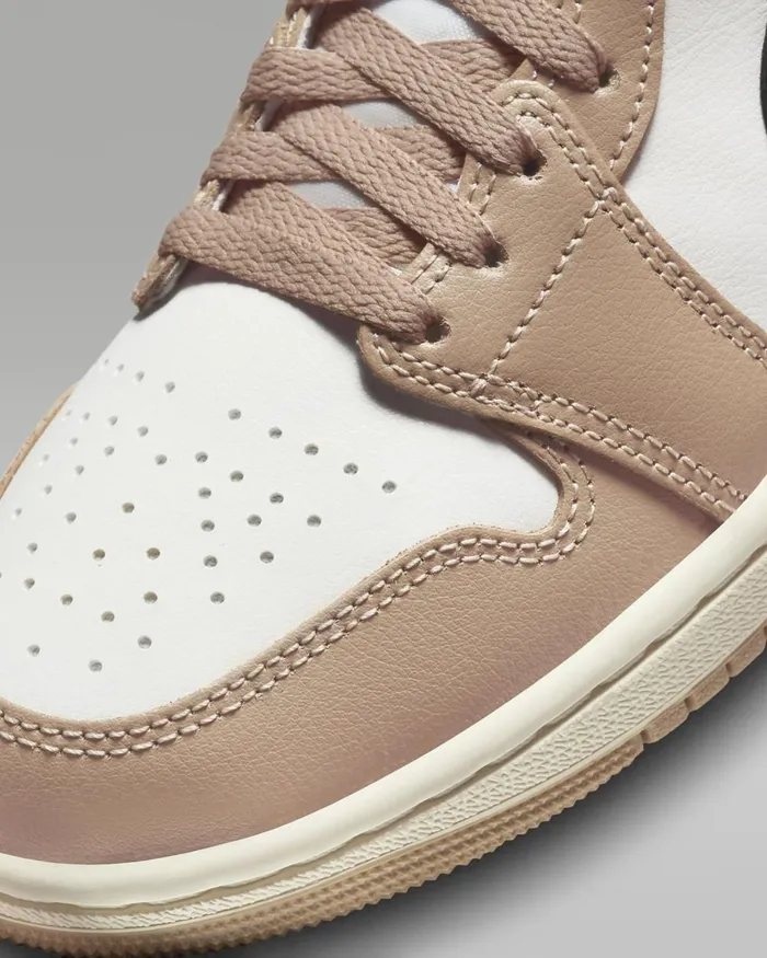 Women Nike All Shoes Air Jordan 1 Mid Saildesertblack