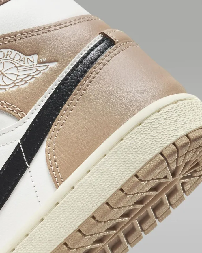 Women Nike All Shoes Air Jordan 1 Mid Saildesertblack