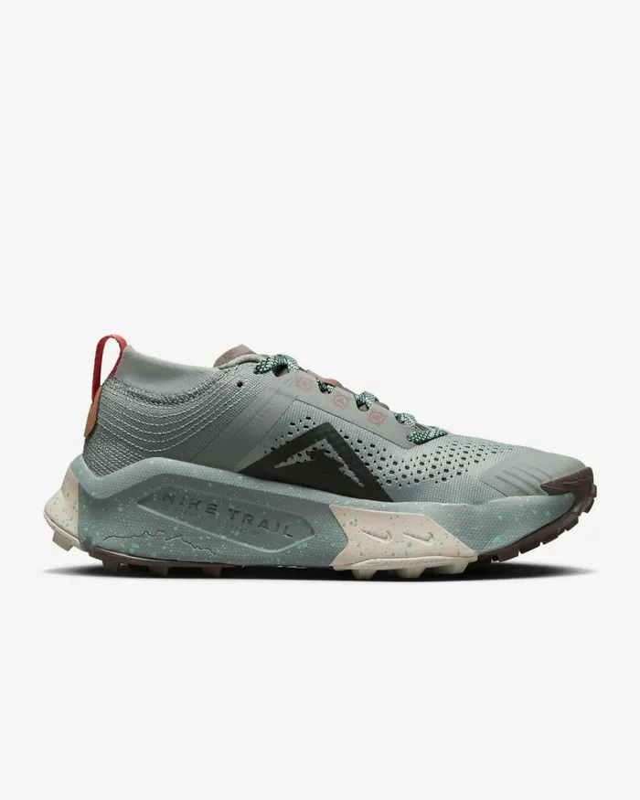 Women Nike All Shoes Zegama Mica Greenplum Eclipseamber Brownsequoia