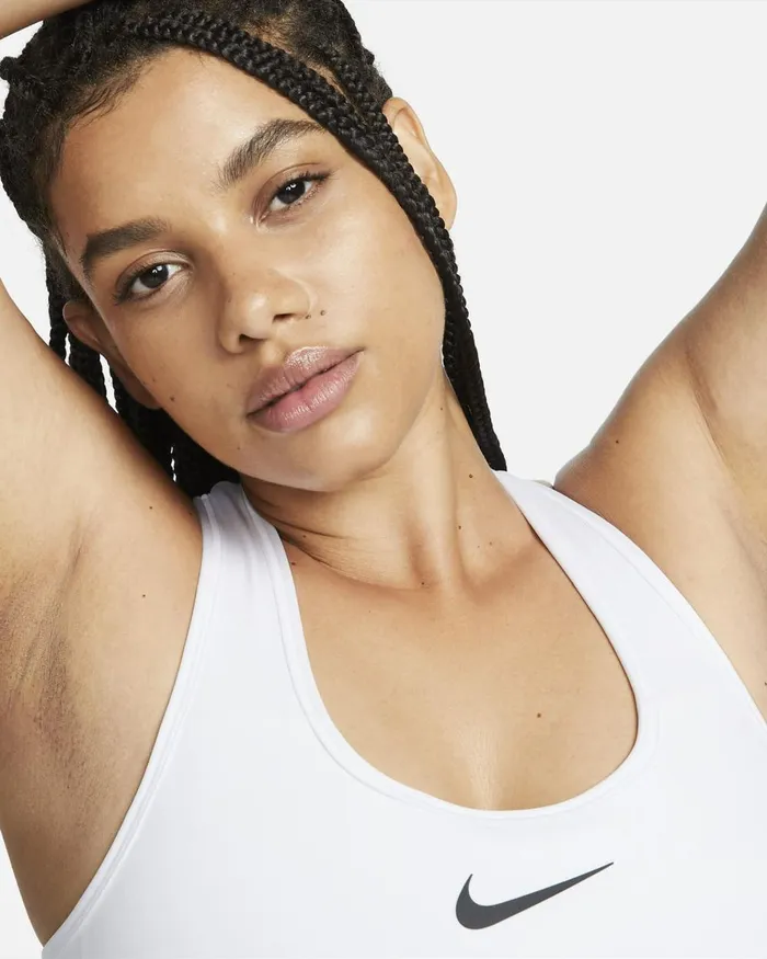 Women Nike Sports Bras Swoosh High Support Whitewhiteblack