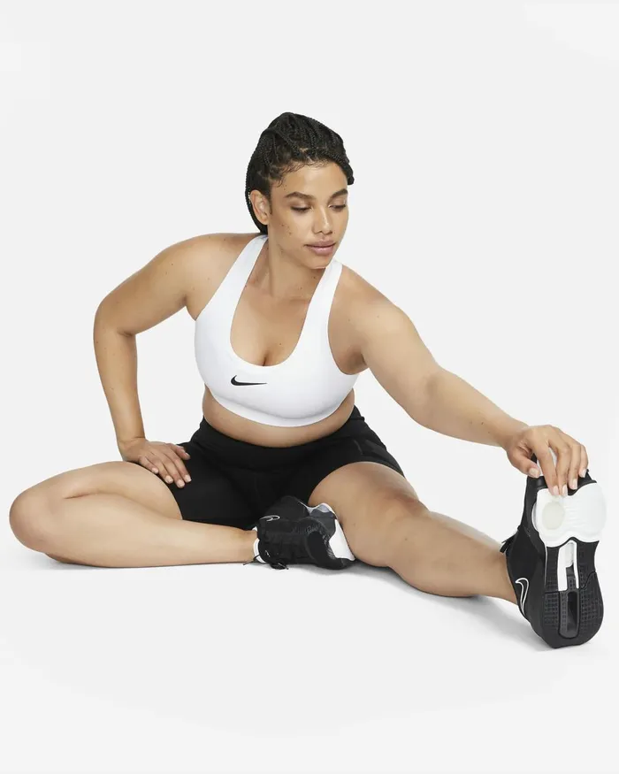 Women Nike Sports Bras Swoosh High Support Whitewhiteblack