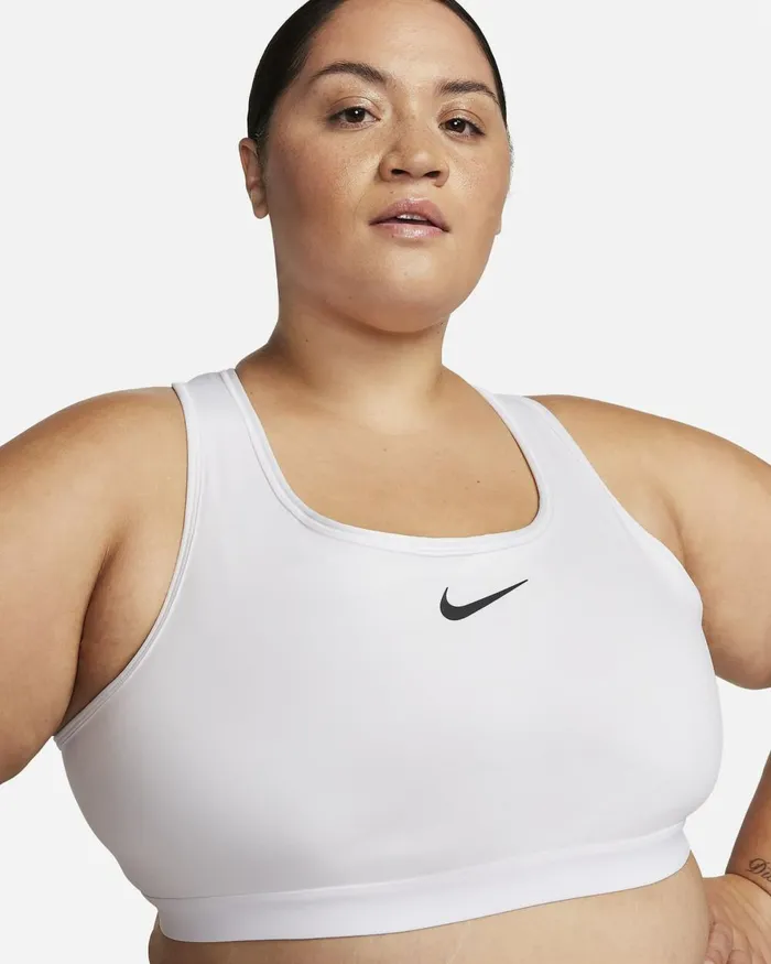 Women Nike Sports Bras Swoosh High Support Whitewhiteblack
