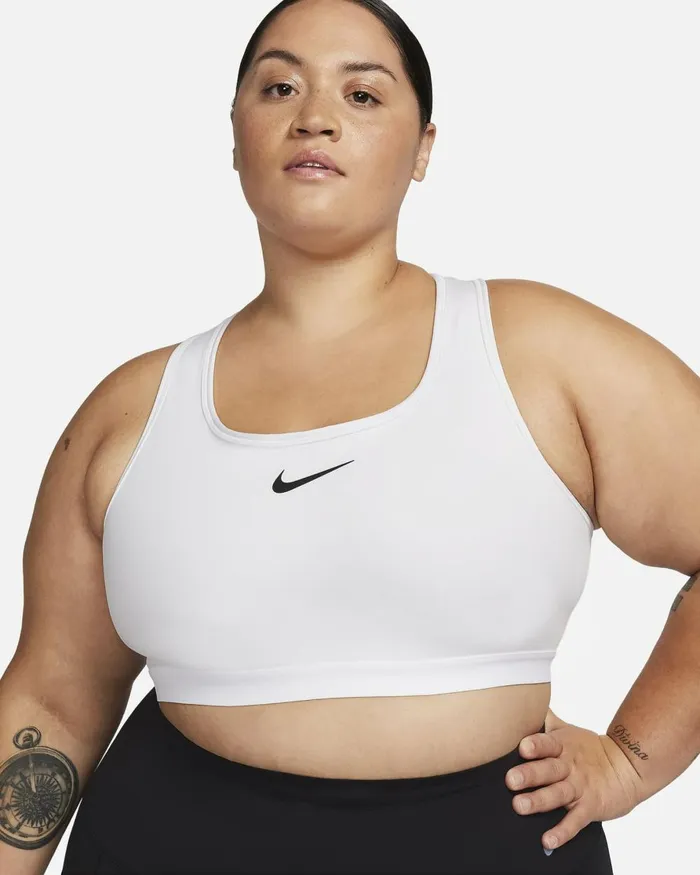 Women Nike Sports Bras Swoosh High Support Whitewhiteblack