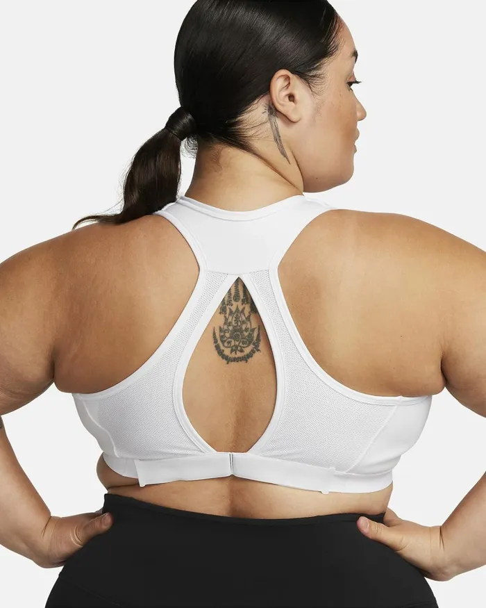 Women Nike Sports Bras Swoosh High Support Whitewhiteblack