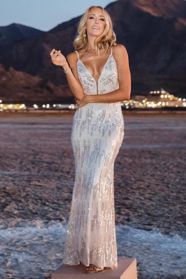 Women Nyah Sequin Gown Champagne Baltic Born Embellished and Sequined Women Nyah Sequin Gown Champagne Baltic Born Embellished and Sequined