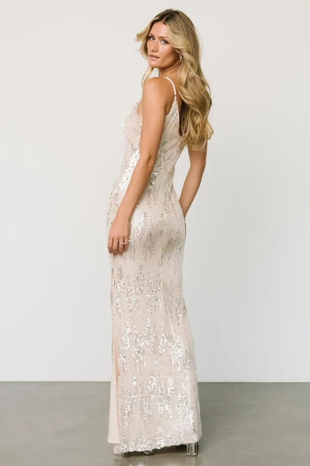 Women Nyah Sequin Gown Champagne Baltic Born Embellished and Sequined Women Nyah Sequin Gown Champagne Baltic Born Embellished and Sequined