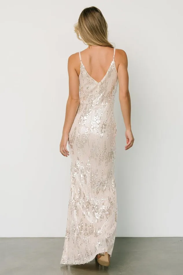Women Nyah Sequin Gown Champagne Baltic Born Embellished and Sequined Women Nyah Sequin Gown Champagne Baltic Born Embellished and Sequined