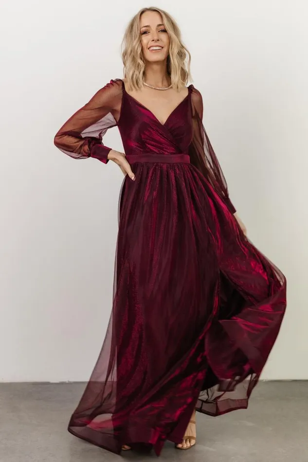 Women Octavia Shimmer Gown Mulberry Baltic Born Embellished and Sequined