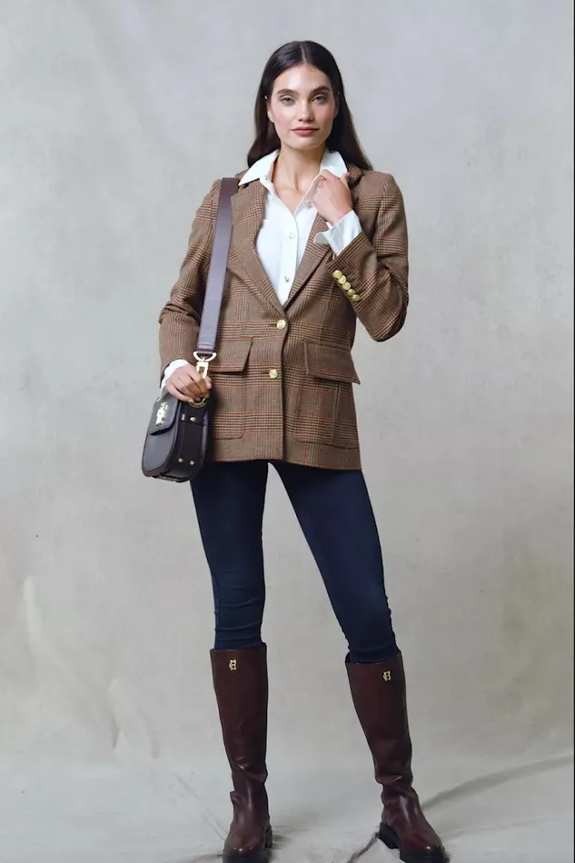Women Paddington Blazer Clarence Check Merlot Holland Cooper Tailoring Women Paddington Blazer Clarence Check Merlot Holland Cooper Tailoring