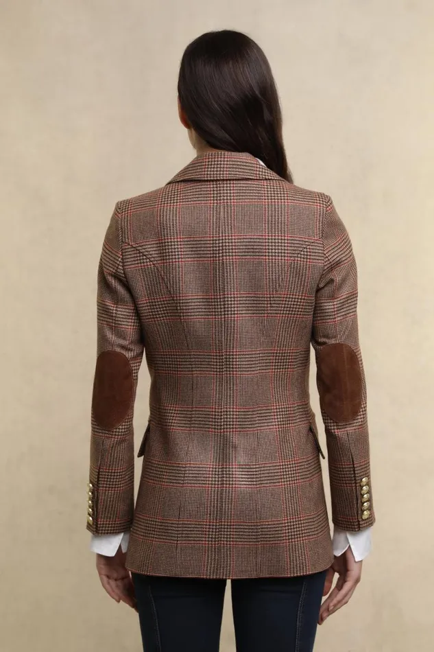 Women Paddington Blazer Clarence Check Merlot Holland Cooper Tailoring Women Paddington Blazer Clarence Check Merlot Holland Cooper Tailoring