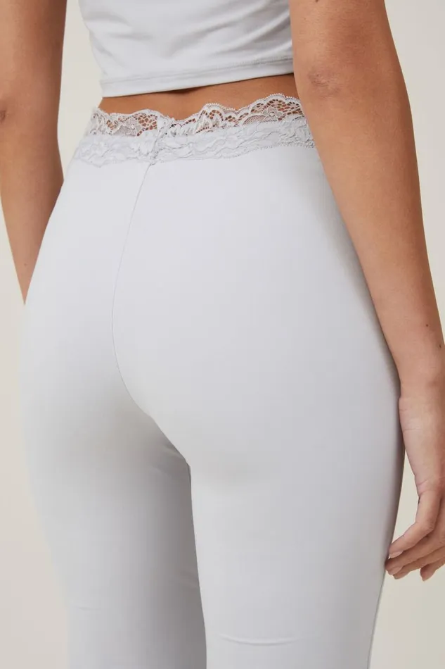 Women Pajamas Cotton On Soft Lounge Lace Flare Grey