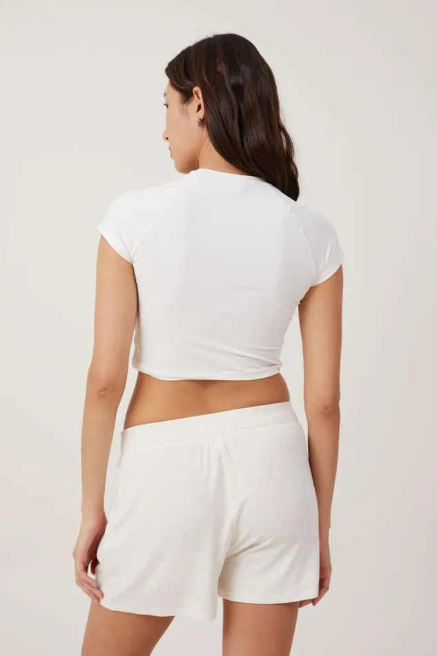 Women Pajamas Cotton On Soft Lounge Raglan Crop Tee Whisper White Women Pajamas Cotton On Soft Lounge Raglan Crop Tee Whisper White