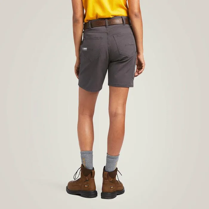 Women Pants and Shorts Ariat Rebar DuraStretch Made Tough Short Rebar Grey
