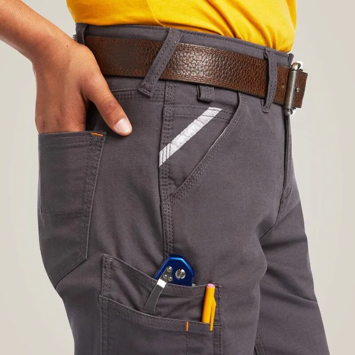 Women Pants and Shorts Ariat Rebar DuraStretch Made Tough Short Rebar Grey