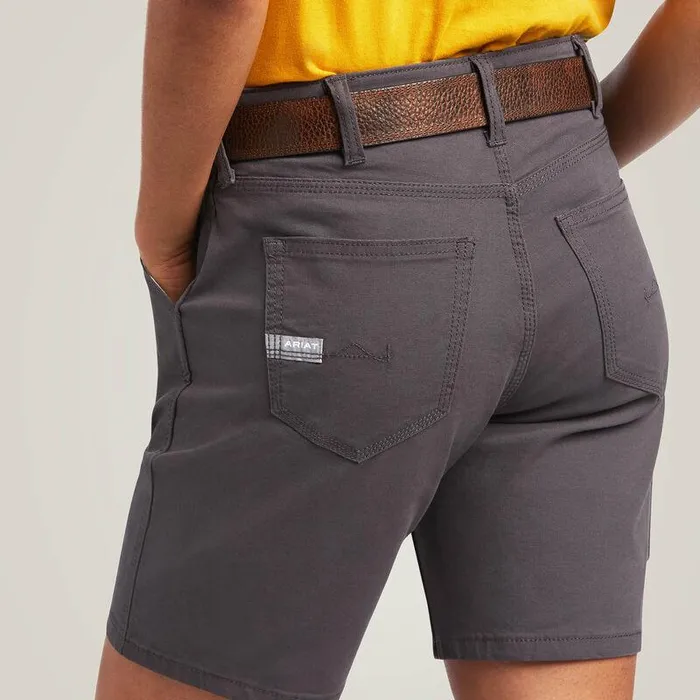 Women Pants and Shorts Ariat Rebar DuraStretch Made Tough Short Rebar Grey