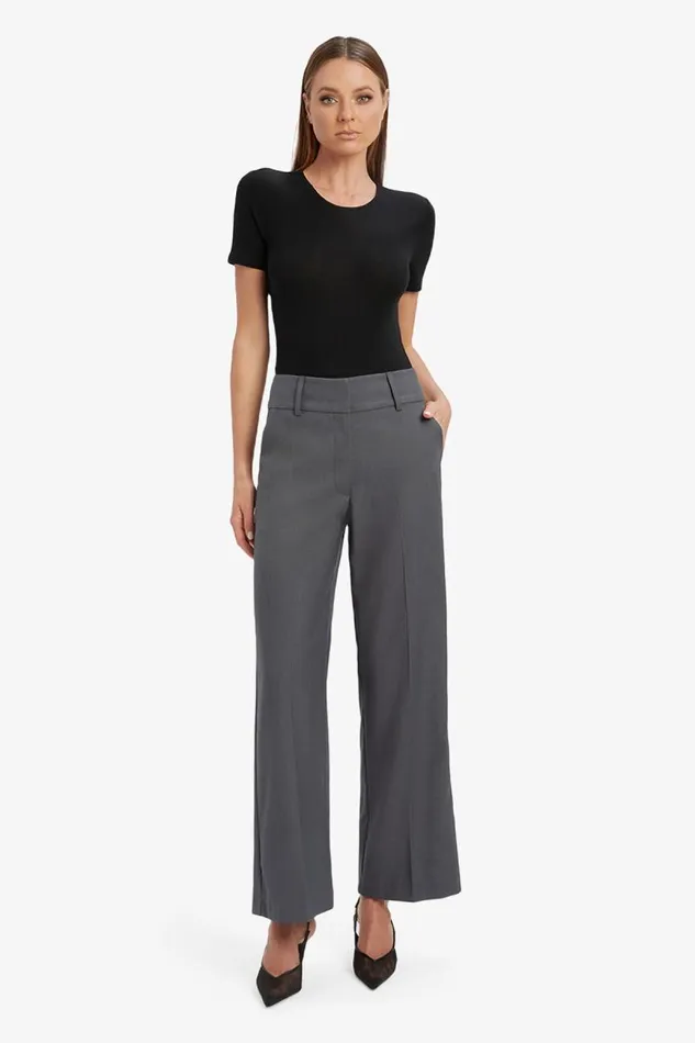 Women Pants Bardot Maika Straight Leg Pant In Dark Grey Dark Grey Women Pants Bardot Maika Straight Leg Pant In Dark Grey Dark Grey