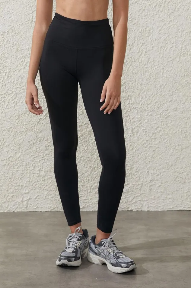 Women Pants Cotton On Active High Waist Core Full Length Tight Core Black