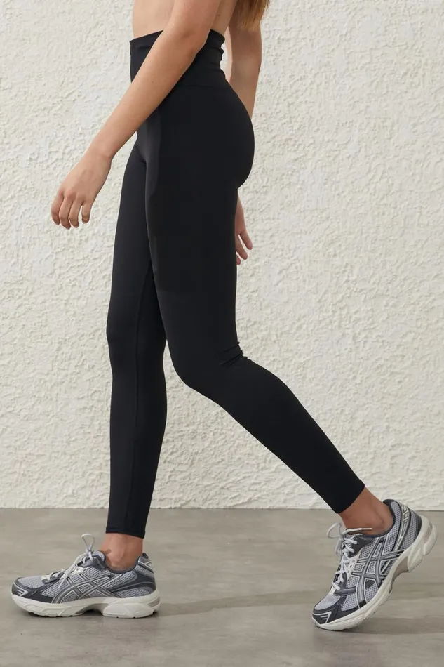 Women Pants Cotton On Active High Waist Core Full Length Tight Core Black