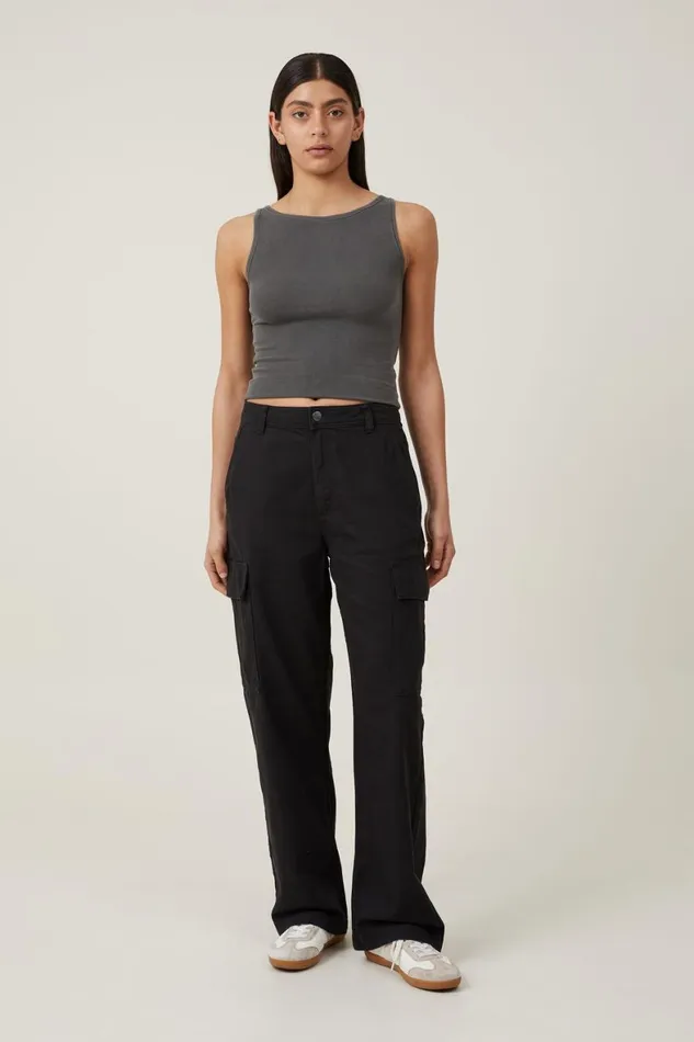 Women Pants Cotton On Bobbie Cargo Pant Black
