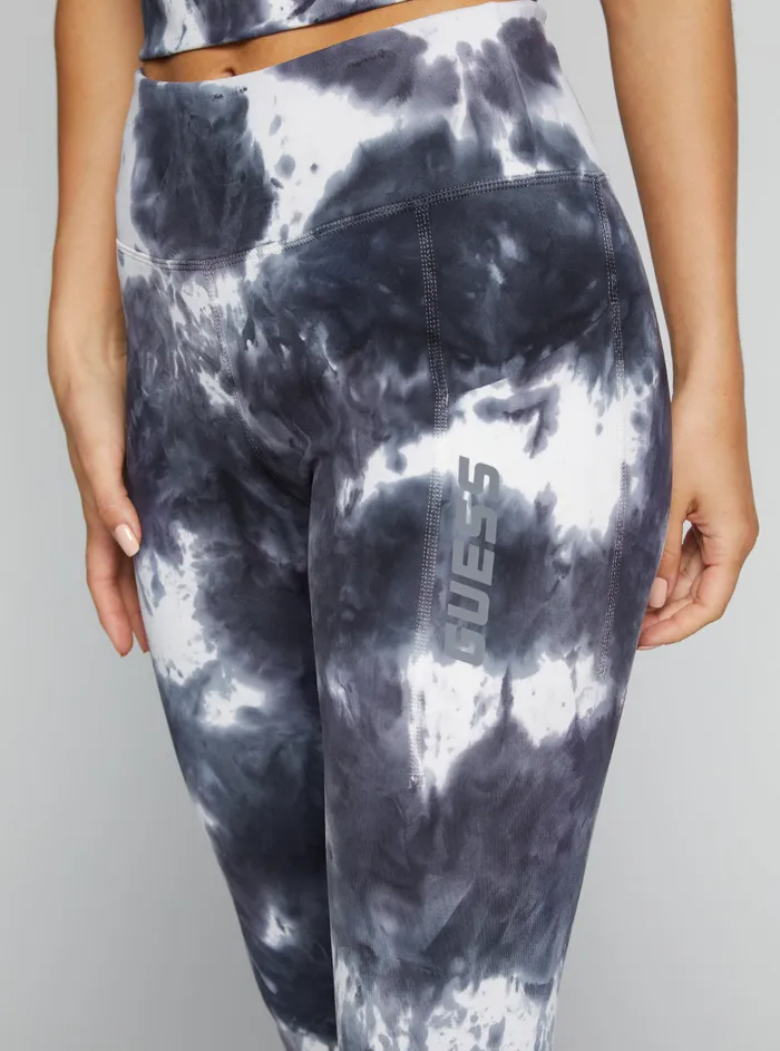 Women Pants GUESS Grey Tie Dye Eudora Active Leggings