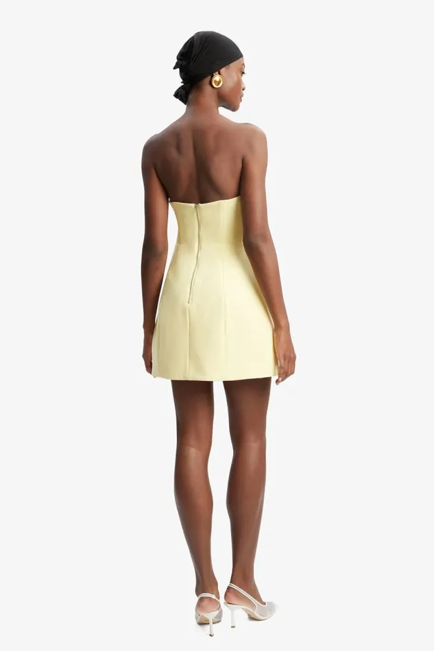 Women Party Dresses Bardot Karoline Hourglass Mini Dress In Canary Yellow Canary Yellow