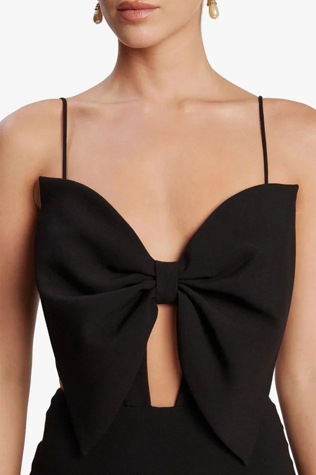 Women Party Dresses Bardot Paula Bow Maxi Dress In Black Black Women Party Dresses Bardot Paula Bow Maxi Dress In Black Black