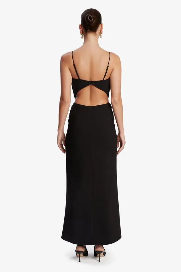 Women Party Dresses Bardot Paula Bow Maxi Dress In Black Black Women Party Dresses Bardot Paula Bow Maxi Dress In Black Black