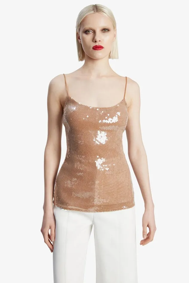 Women Party Tops Bardot Ramira Sequin Cami In Nude Nude Women Party Tops Bardot Ramira Sequin Cami In Nude Nude