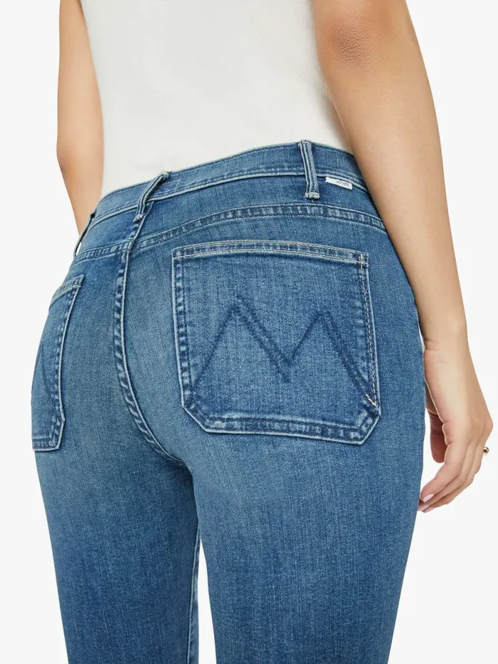 Women Petites Mother Denim PETITES The Lil039 Patch Pocket Insider Sneak Blue