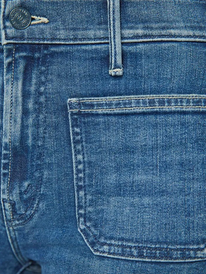 Women Petites Mother Denim PETITES The Lil039 Patch Pocket Insider Sneak Blue