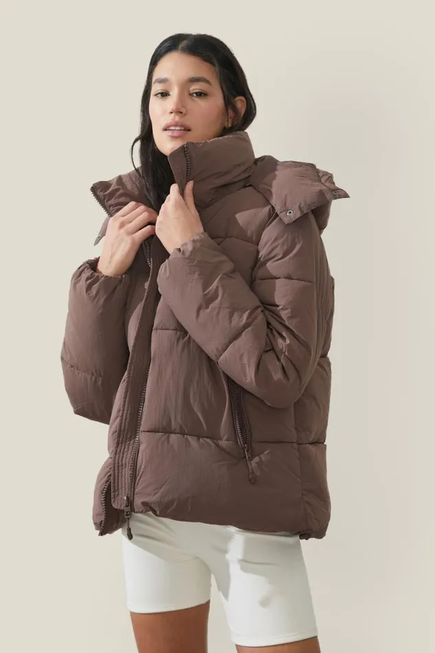 Women Puffers and Jackets Cotton On The Recycled Mother Puffer Jacket 30 Deep Taupe