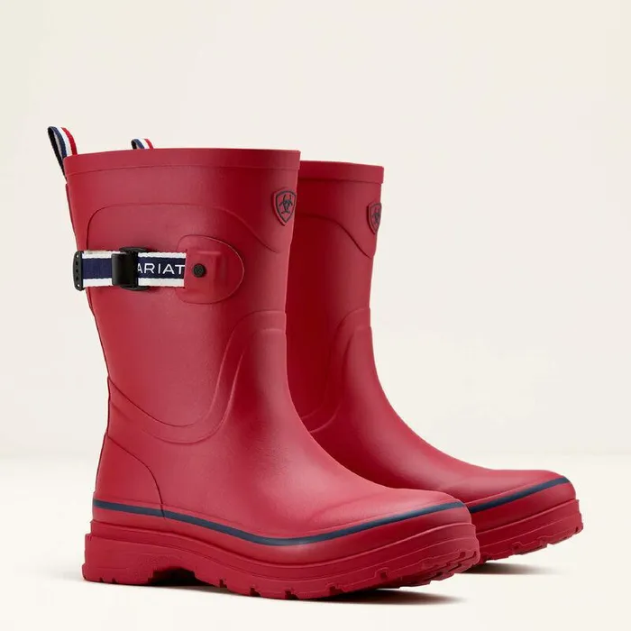Women Rain Boots Ariat Kelmarsh Mid Rubber Boot Team Rednavy
