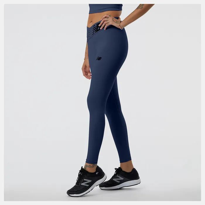 Women Relentless Crossover High Rise 78 Tight Natural Indigo New Balance Pants and Leggings