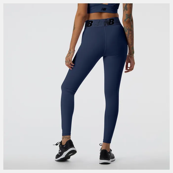 Women Relentless Crossover High Rise 78 Tight Natural Indigo New Balance Pants and Leggings