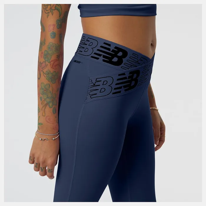 Women Relentless Crossover High Rise 78 Tight Natural Indigo New Balance Pants and Leggings