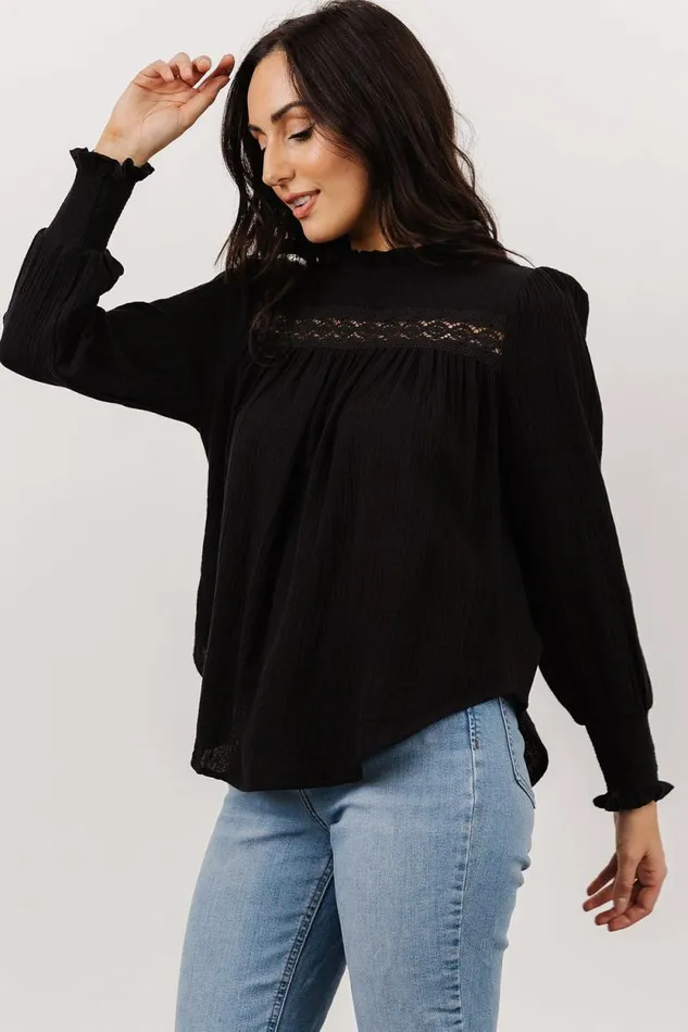 Women Revere Lace Top Black Baltic Born Blouses and Shirts Women Revere Lace Top Black Baltic Born Blouses and Shirts