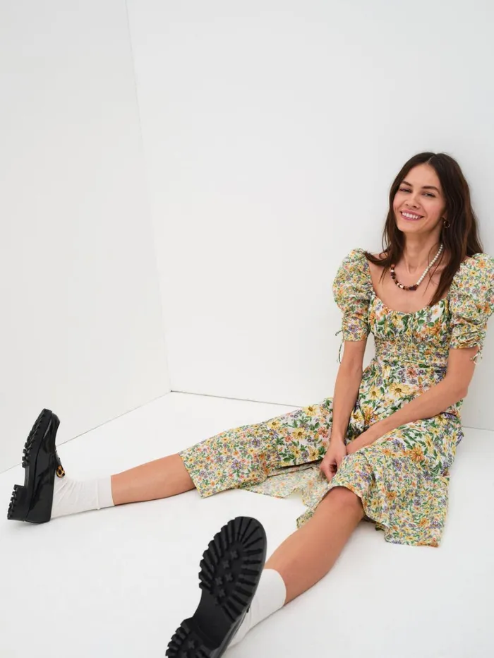 Women Riley Midi Dress Green For Love and Lemons Dresses