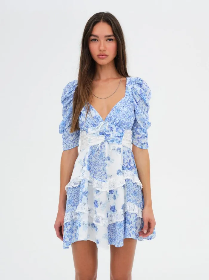 Women Rosalyn Mini Dress Blue For Love and Lemons Dresses