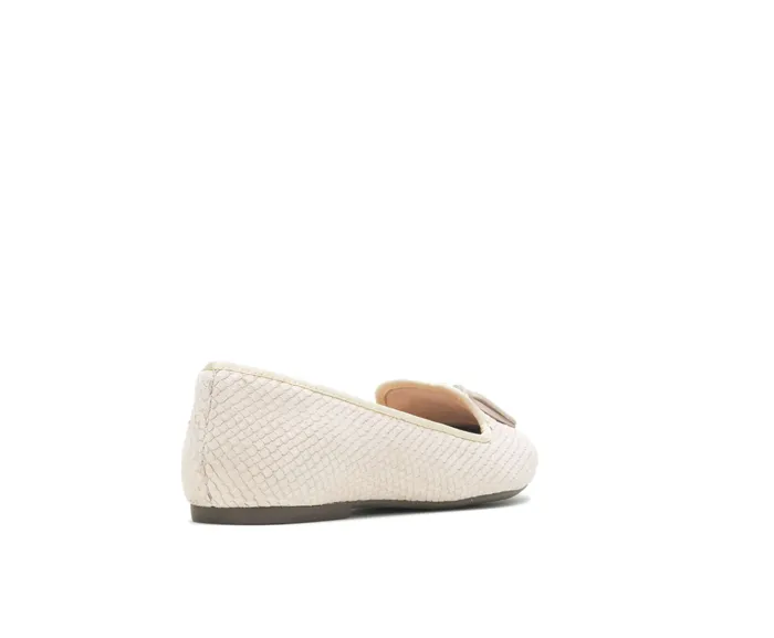 Women Sadie Tassel SlipOn Eggnog Cobra Leather Flats and SlipOns Hush Puppies